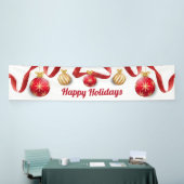 kerstboomballen, rode gouden banner (Beurs)