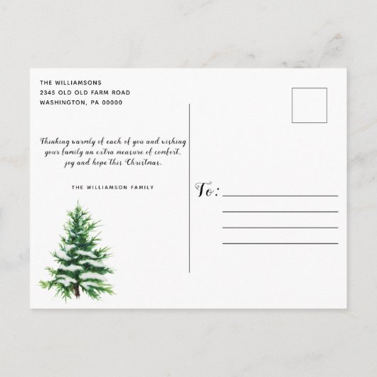 kerstboomboom 2 Kaart met kerstmis (Achterkant)