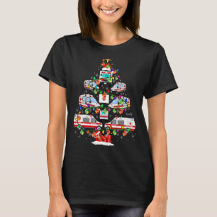 Kerstboomboom Ambulance Xmas licht kerstmis Santa  T-shirt