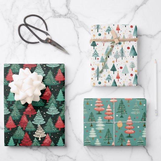 kerstboombos inpakpapier vel (Voorkant)