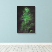 Kerstboomcluster in de ruimte | canvas afdruk (Insitu (Houten vloer))