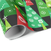 kerstboomcollage (zwarte achtergrond) cadeaupapier (Rol Hoek)