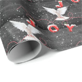 kerstboomduif op houtwapier cadeaupapier (Rol Hoek)