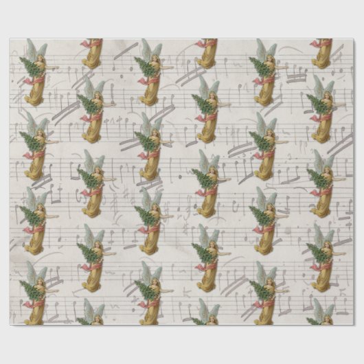 kerstboomengel Antiek Victoriaans papier schroot (Vlak)