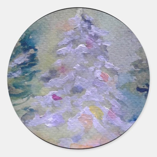 kerstboomenvelop ronde sticker (Voorkant)