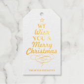 kerstboomfeestdag met Trendy Typography Cadeaulabels (Voorkant)