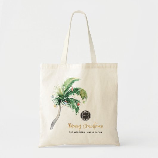 kerstboomfeestdag voor zakelijke Logo toevoegen Tote Bag (Voorkant)