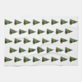 kerstboomfeestdag Waterverf Theedoek (Horizontaal)