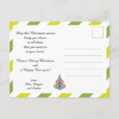 🎄 kerstboomfolklore green Holiday Briefkaart (Achterkant)