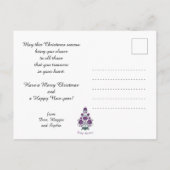 🎄 kerstboomfolklore [paars, grijs] wit Ho Feestdagenkaart (Achterkant)