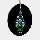 🎄 kerstboomfolklore [wit, blauw] keramisch ornament (Rechts)