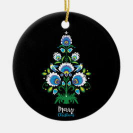 🎄 kerstboomfolklore [wit, blauw] keramisch ornament