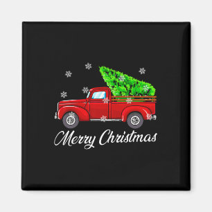 kerstboomgaard Rood boerenretro Farmer Truc Magneet