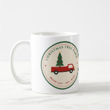 Kerstboomgaard Vintage Rode Truck Koffiemok