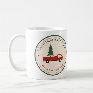 Kerstboomgaard Vintage Rode Truck Koffiemok