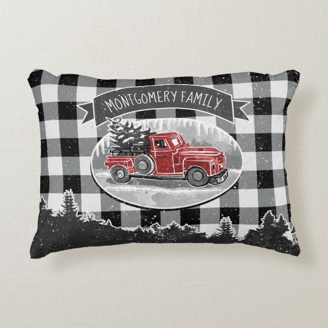  kerstboomgaard witte buffelplaat accent kussen (Voorkant)