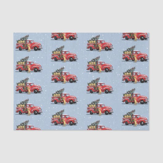 kerstboomgaarden Blauwe grijze sneeuw Tissuepapier (Voorkant)