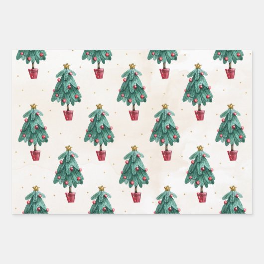 kerstboomgeschenk, Mannen, vrouwen en Kinderen, ke Inpakpapier Vel (Voorkant 2)