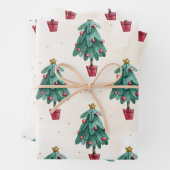 kerstboomgeschenk, Mannen, vrouwen en Kinderen, ke Inpakpapier Vel (In situ)