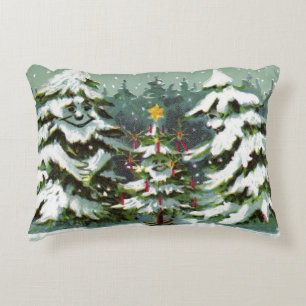 Kerstboomgezin Accent Kussen