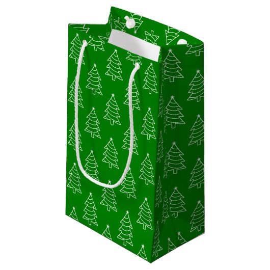 kerstboomgroene achtergrond Gift Bag Klein Cadeauzakje (Voorkant Gekanteld)