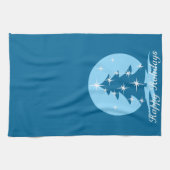 kerstboomhanddoek Aangepast blauw vakantiedrukthee Theedoek (Horizontaal)