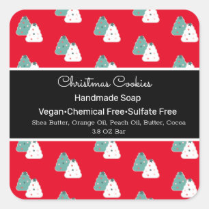 kerstboomhandsgebak Soap Beauty Branding Vierkante Sticker