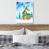 Kerstboomhuis Canvas Afdruk (Insitu (Slaapkamer))