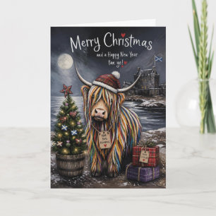 Kerstboomkaart met Schotse Hooglanders Kaart
