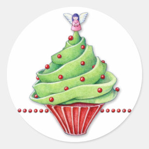 kerstboomkakkerteken ronde sticker