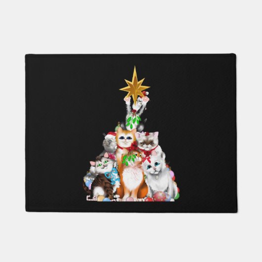 kerstboomkatten deurmat (Voorkant)