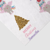 kerstboomkerstboom met kerstmis unicorn Santa Hat  Tissuepapier (Detail)