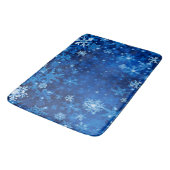 kerstboomkleed/blauw Snowflakes Badmat (Gekanteld)