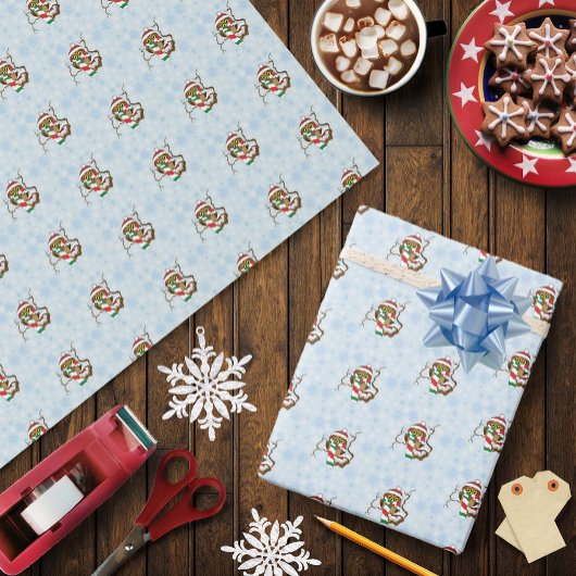 kerstboomkorren cadeaupapier