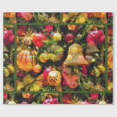 kerstboomkunst Groene grens charmant Cadeaupapier (Vlak)