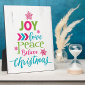 kerstboomkunst - Joy Love Peace Geloof Fotoplaat (Zijkant)