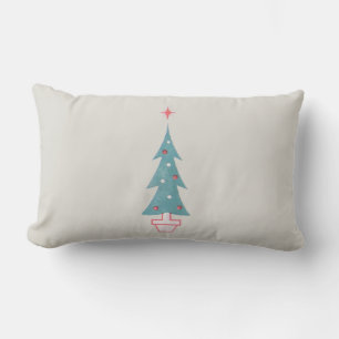 kerstboomkunst uit de jaren vijftig kussen