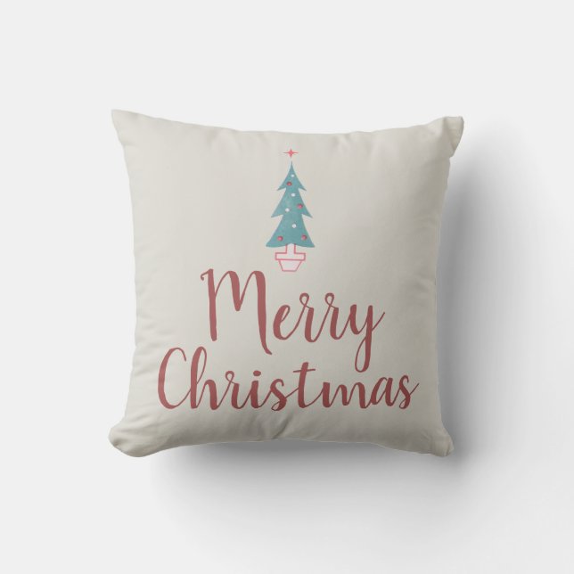  kerstboomkunst van 1950 kussen (Voorkant)