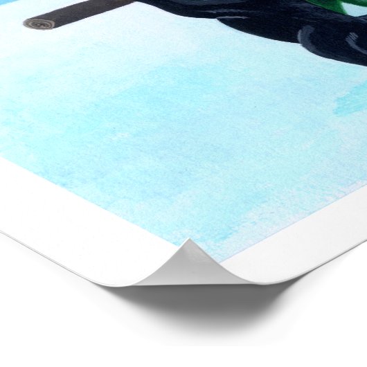 Kerstboomlabradors in het sneeuwveldwerk poster (Hoek)