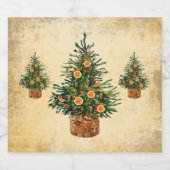 Kerstboomland Traditioneel eenvoudig Sparkling Wijnetiket (Enkel label)