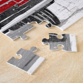  kerstboomnaam rode vrachtwagen Rustisch Legpuzzel (Zijkant)