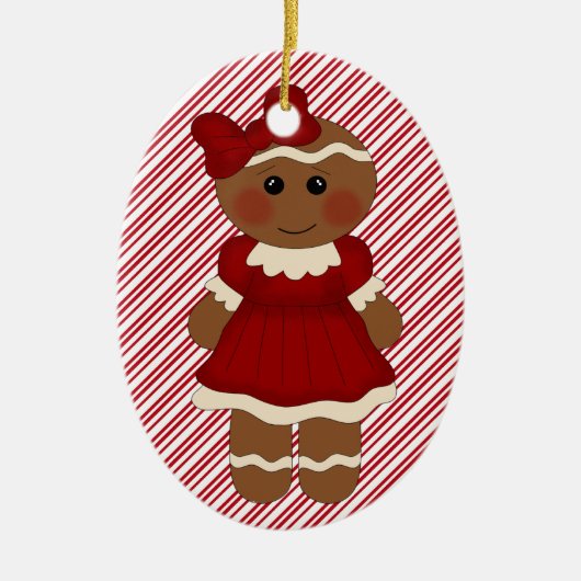 kerstboomornament Ginger Girl Keramisch Ornament (Voorkant)