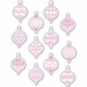 kerstboomornament Line Art Sticker (Voorkant)