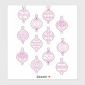 kerstboomornament Line Art Sticker (Vel)