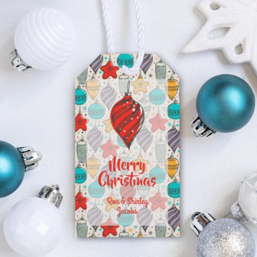 Kerstboomornamenten Kerst  Cadeaulabel