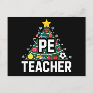 Kerstboomornamenten voor gymleraren Voetbal Kerstm Feestdagenkaart