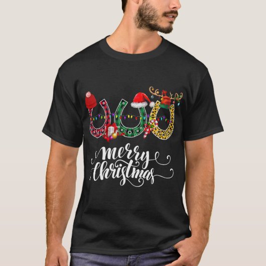 kerstboompaardje met Hoefijzer T-shirt (Voorkant)