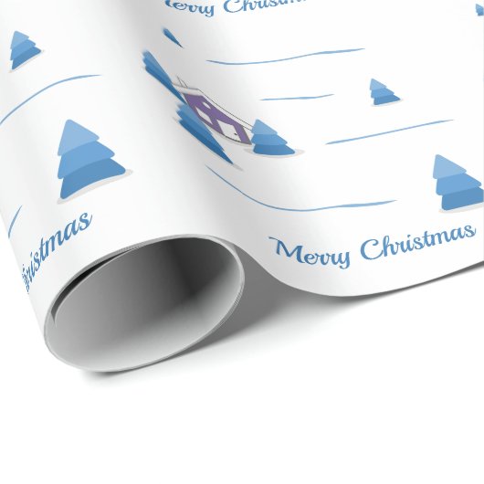kerstboompapier voor het landschap van Snowy Cadeaupapier (Rol Hoek)
