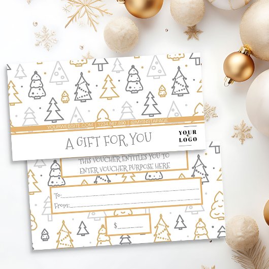 Kerstboompatroon Aangepaste zakelijke Logo