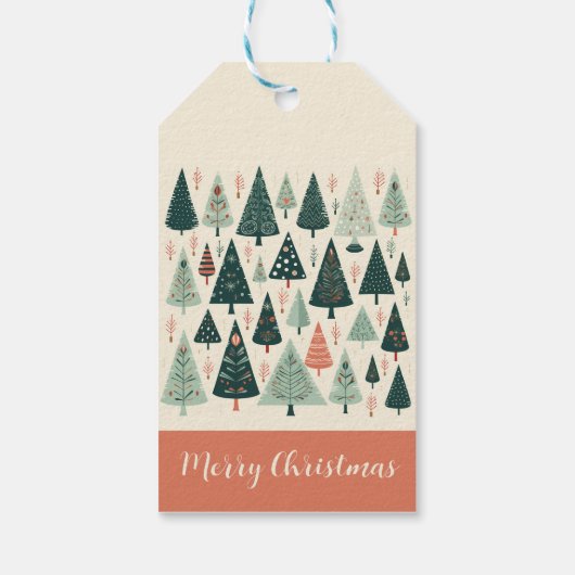 kerstboompatroon cadeaulabel (Achterkant)